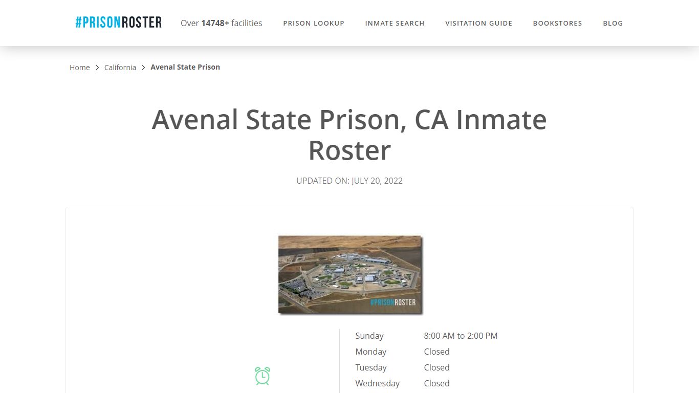 Avenal State Prison, CA Inmate Roster