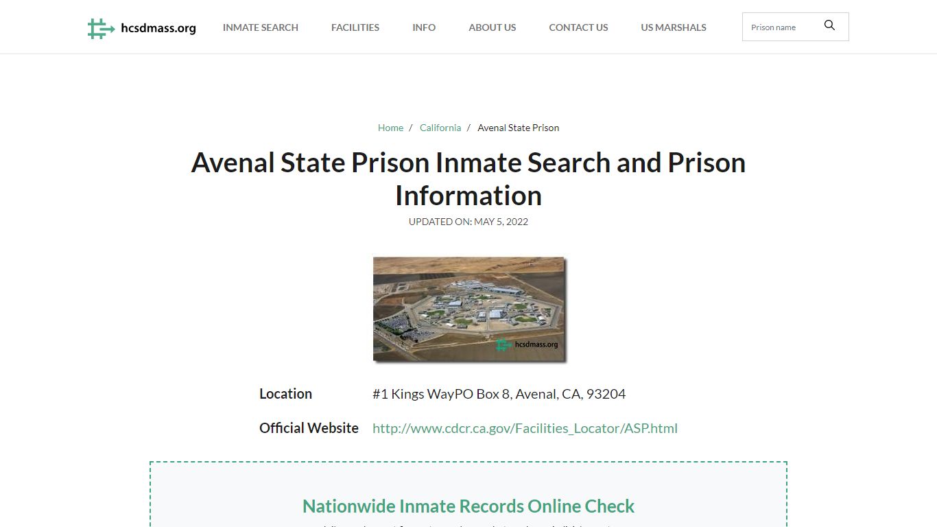 Avenal State Prison Inmate Search, Visitation, Phone no ...