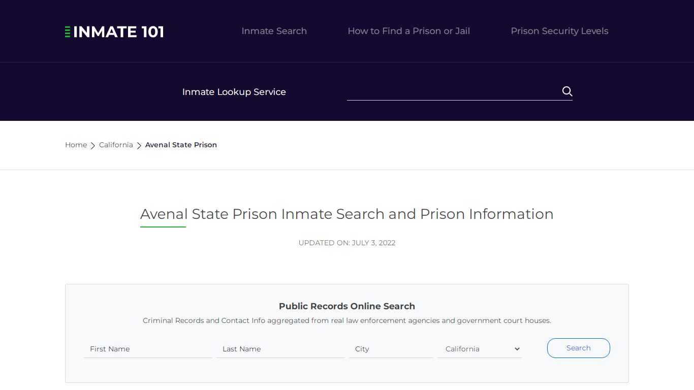 Avenal State Prison Inmate Search, Visitation, Phone no ...