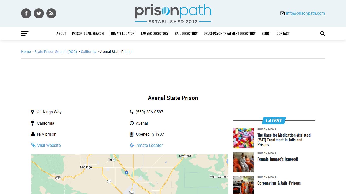 Avenal State Prison - Prison Inmate Search & Locator ...